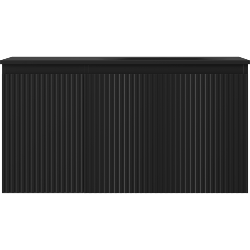 Mexen Rivel баня шкаф 90 см с мивка Vela дясна, 1S, 1D, релефен, черен мат - 91A23-09047-3-BBFF71-W23P71