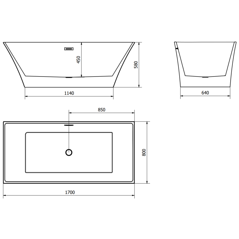 Mexen Ibiza самостоятелно стояща вана 170 x 80 cm, бяла - 57021708000