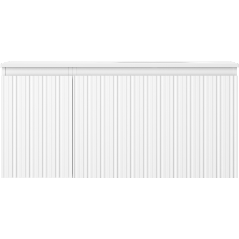 Mexen Rivel шкаф за баня 100 см с мивка Vela дясна, 1S, 1D, релефна, бял мат - 91A23-10047-3-BBFF01-W23P01