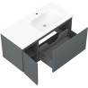 Mexen Rivel шкаф за баня 100 см с мивка Vela дясна, 1S, 1D, рифлована, графит/бял мат - 91A23-10047-3-BBFF66-W23P01