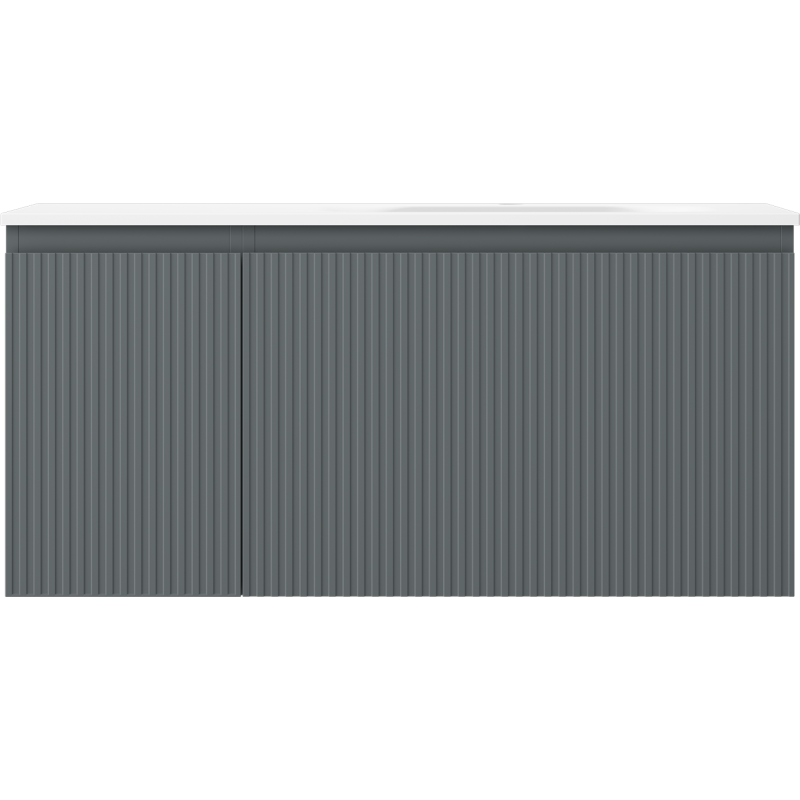 Mexen Rivel шкаф за баня 100 см с мивка Vela дясна, 1S, 1D, рифлована, графит/бял мат - 91A23-10047-3-BBFF66-W23P01