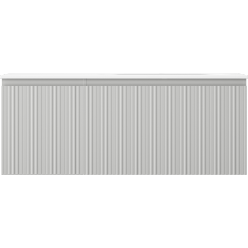 Mexen Rivel баня шкаф 120 cm с мивка Vela дясна, 1S, 1D, оребрена, сива мат/бяла мат - 91A23-12047-3-BBFF62-W23P01