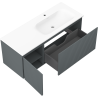 Mexen Rivel шкафче за баня 120 см с мивка Vela дясна, 1S, 1D, оребрена, графит/бял мат - 91A23-12047-3-BBFF66-W23P01