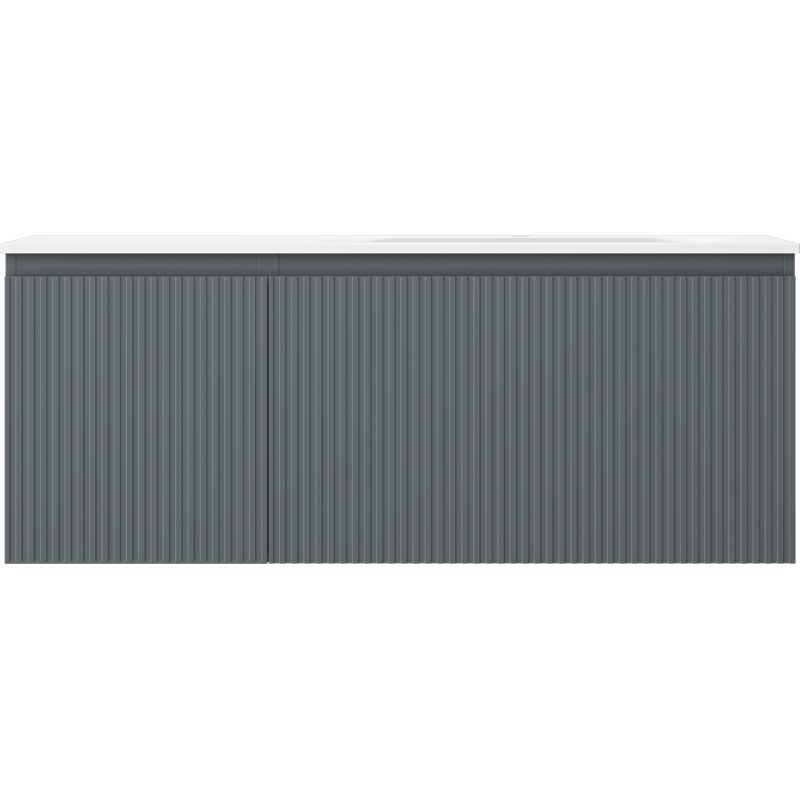 Mexen Rivel шкафче за баня 120 см с мивка Vela дясна, 1S, 1D, оребрена, графит/бял мат - 91A23-12047-3-BBFF66-W23P01