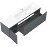 Mexen Rivel шкаф за баня 160 см с мивка Vela дясна, 1S, 1D, фрезован, графит/бял мат - 91A23-16047-3-BBFF66-W23P01