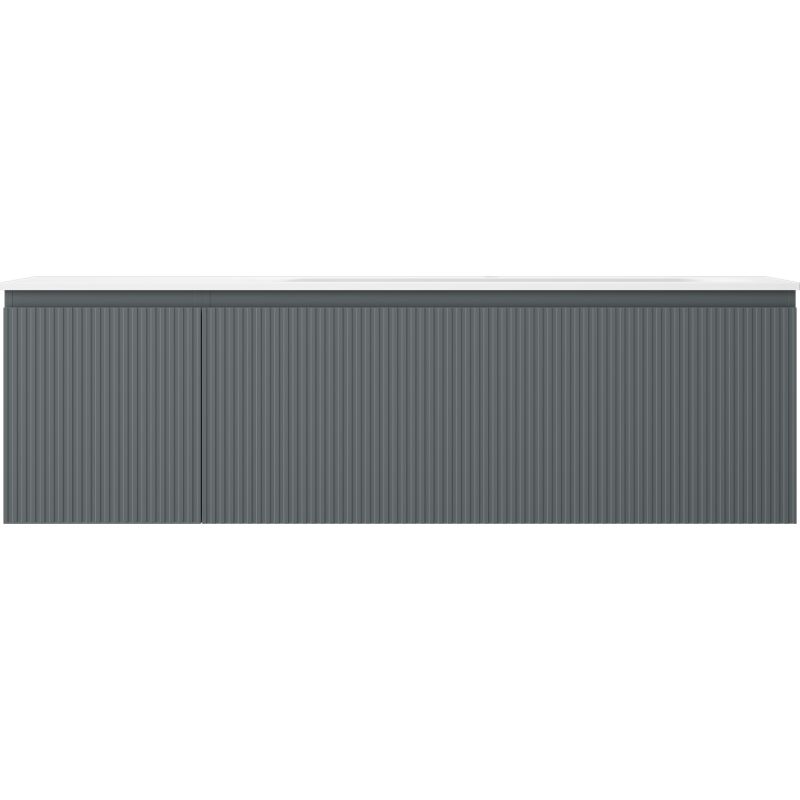 Mexen Rivel шкаф за баня 160 см с мивка Vela дясна, 1S, 1D, фрезован, графит/бял мат - 91A23-16047-3-BBFF66-W23P01