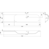 Mexen Rivel шкаф за баня 160 см с мивка Vela дясна, 1S, 1D, оребрена, графит/бял мат