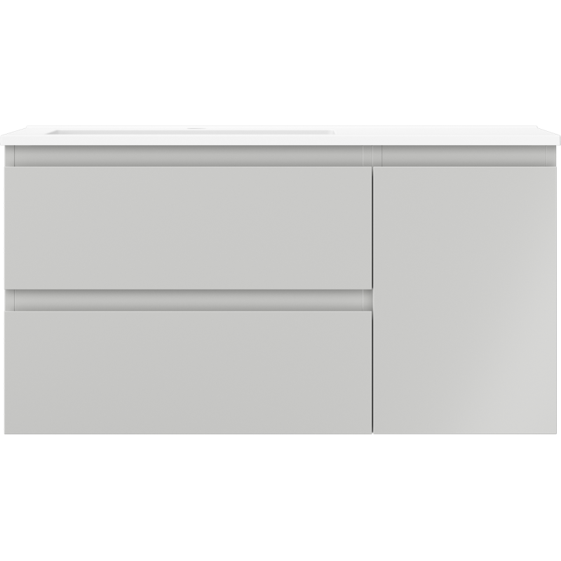 Mexen Orio шкаф за баня 90 см с мивка Otis лява, 2S, 1D, сив мат/бял мат - 91A13-09047-3-BBFFF62-W18L01