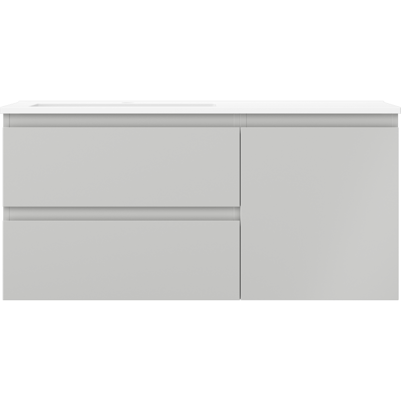 Mexen Orio баня шкаф 100 cm с мивка Otis лява, 2S, 1D, сива мат/бяла мат - 91A13-10047-3-BBFFF62-W18L01