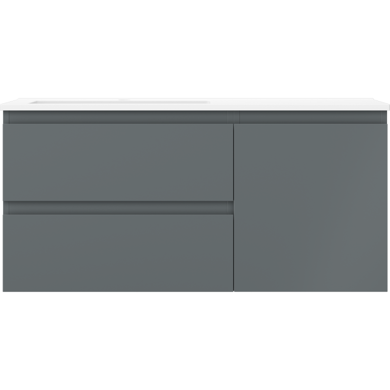 Mexen Orio шкаф за баня 100 см с мивка Otis лява, 2S, 1D, графит мат/бяло мат - 91A13-10047-3-BBFFF66-W18L01