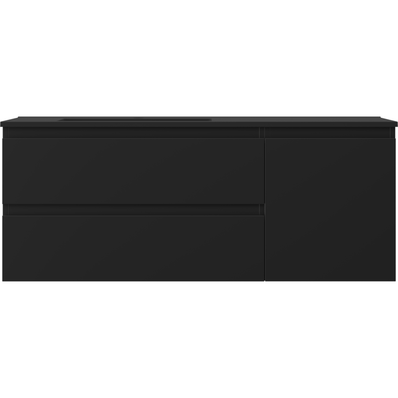 Mexen Orio шкафче за баня 120 см с мивка Otis лява, 2S, 1D, черна мат - 91A13-12047-3-BBFFF71-W18L71