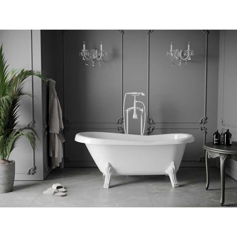 Mexen Retro свободностояща вана 150 x 73 см, бяла, бели крака - 53251507300-20