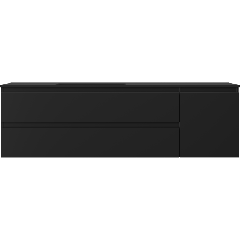 Mexen Orio баня комплект 160 см с мивка Otis лява, 2S, 1D, черен мат - 91A13-16047-3-BBFFF71-W18L71