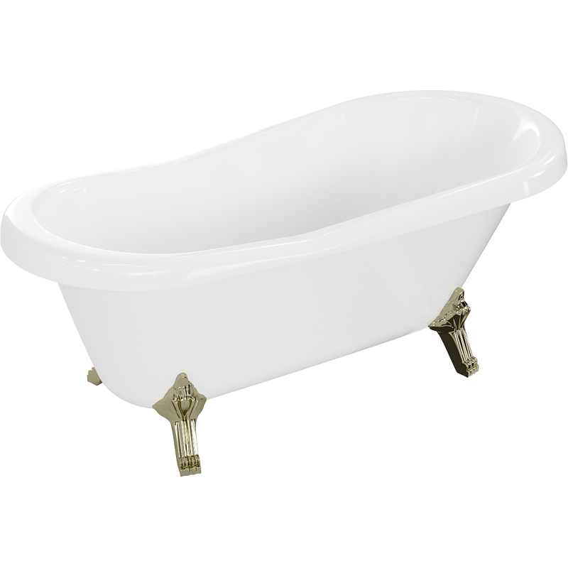 Mexen Retro свободно стояща вана 150 x 73 см, бяла, златни крака - 53251507300-50