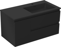 Mexen Orio шкаф за баня 90 см с мивка Otis дясна, 2S, 1D, черен мат - 91A13-09047-3-BBFFF71-W18P71
