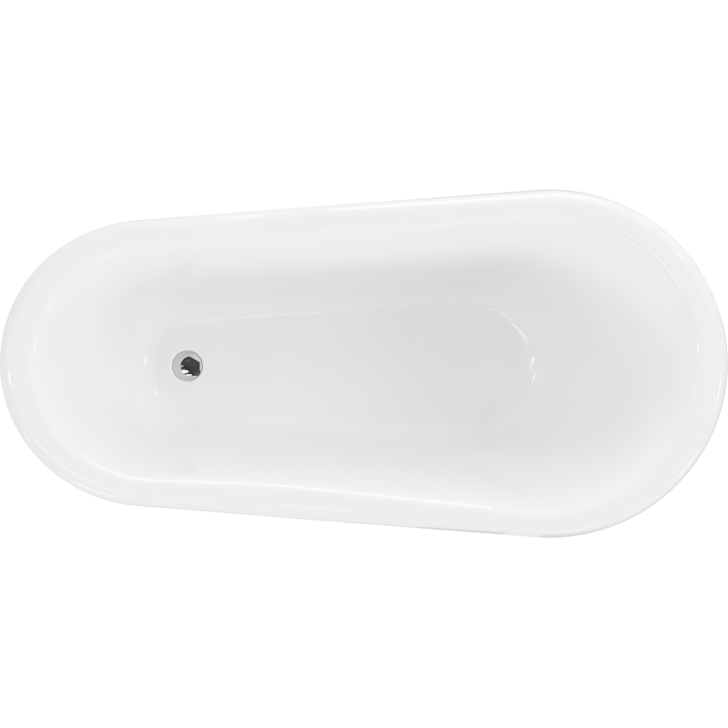 Mexen Retro свободностояща вана 150 x 73 cm, бяла/черна, хромирани крака - 53251507375-00