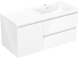 Mexen Orio баня шкаф 100 см с мивка Otis дясна, 2S, 1D, бял гланц - 91A13-10047-3-BBFFF00-W18P00