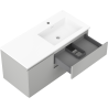 Mexen Orio баня шкаф 100 см с умивалник Otis вдясно, 2S, 1D, сив мат/бял мат - 91A13-10047-3-BBFFF62-W18P01