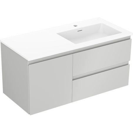 Mexen Orio баня шкаф 100 см с умивалник Otis вдясно, 2S, 1D, сив мат/бял мат - 91A13-10047-3-BBFFF62-W18P01