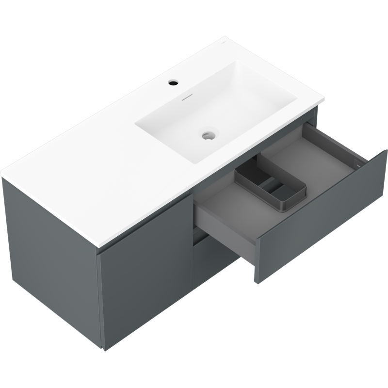 Mexen Orio баня шкаф 100 см с мивка Otis дясна, 2S, 1D, графит мат/бял мат - 91A13-10047-3-BBFFF66-W18P01