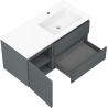 Mexen Orio баня шкаф 100 см с мивка Otis дясна, 2S, 1D, графит мат/бял мат - 91A13-10047-3-BBFFF66-W18P01
