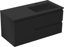 Mexen Orio шкаф за баня 100 см с мивка Otis дясна, 2S, 1D, черна мат - 91A13-10047-3-BBFFF71-W18P71