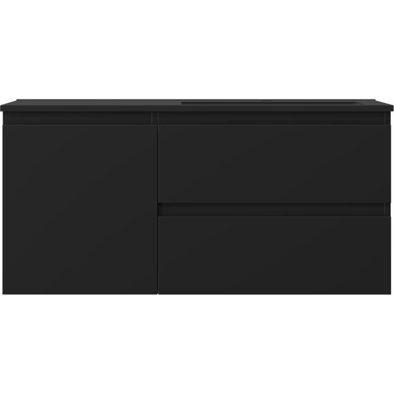 Mexen Orio шкаф за баня 100 см с мивка Otis дясна, 2S, 1D, черна мат - 91A13-10047-3-BBFFF71-W18P71