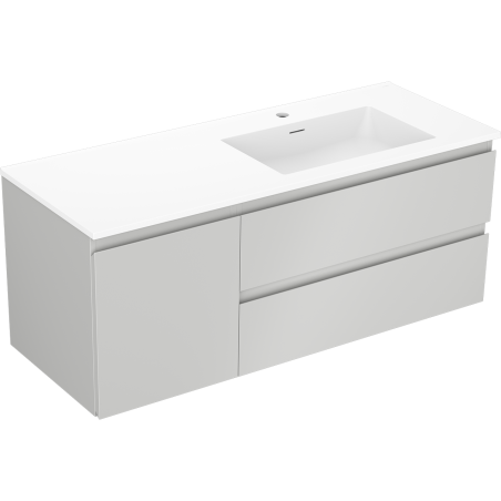 Mexen Orio шкаф за баня 120 см с мивка Otis дясна, 2S, 1D, сив мат/бял мат