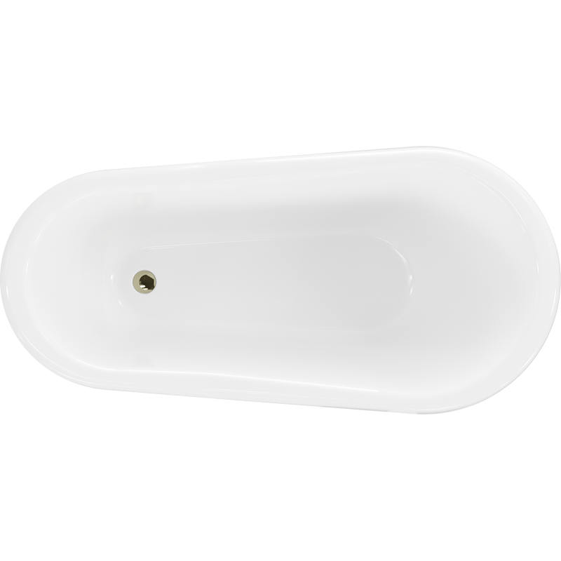 Mexen Retro свободностояща вана 150 x 73 cm, бяла/черна, златни крака - 53251507375-50