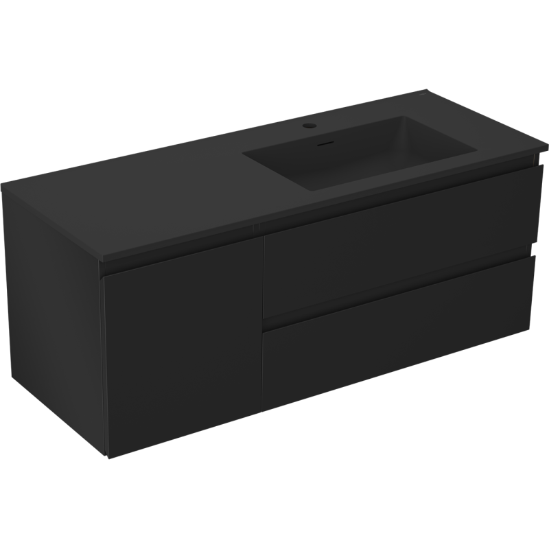 Mexen Orio шкаф за баня 120 см с мивка Otis вдясно, 2S, 1D, черен мат
