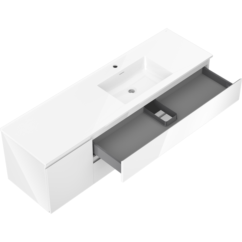 Mexen Orio шкаф за баня 160 см с мивка Otis дясна, 2S, 1D, бял гланц