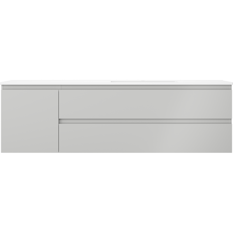 Mexen Orio шкаф за баня 160 см с мивка Otis дясна, 2S, 1D, сив мат/бял мат