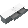 Mexen Orio шкаф за баня 160 см с мивка Otis дясна, 2S, 1D, графит мат/бял мат