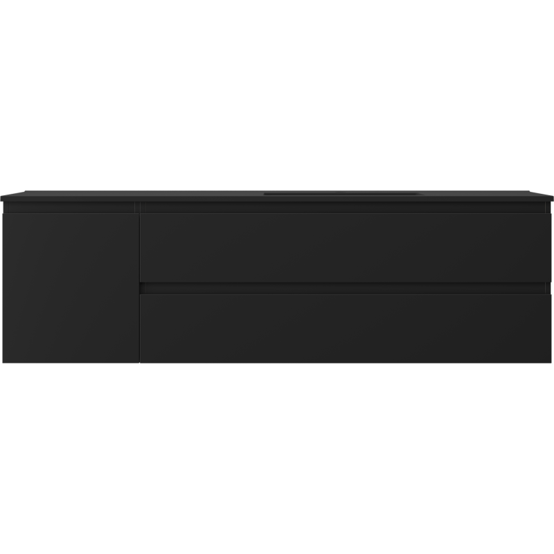 Mexen Orio шкаф за баня 160 см с мивка Otis дясна, 2S, 1D, черна мат - 91A13-16047-3-BBFFF71-W18P71