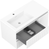 Mexen Rivel баня шкаф 90 см с мивка Otis лява, 2S, 1D, олицована, бял мат - 91A23-09047-3-BBFFF01-W18L01