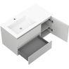 Mexen Rivel баня шкаф 90 см с мивка Otis лява, 2S, 1D, рифелована, сива мат/бяла мат - 91A23-09047-3-BBFFF62-W18L01