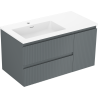Mexen Rivel шкаф за баня 90 cm с мивка Otis лява, 2S, 1D, набраздена, графит мат/бяла мат - 91A23-09047-3-BBFFF66-W18L01