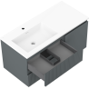 Mexen Rivel шкаф за баня 100 см с мивка Otis ляв, 2S, 1D, релефна, графит/бял мат - 91A23-10047-3-BBFFF66-W18L01