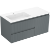 Mexen Rivel шкаф за баня 100 см с мивка Otis ляв, 2S, 1D, релефна, графит/бял мат - 91A23-10047-3-BBFFF66-W18L01