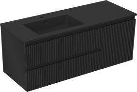 Mexen Rivel баня шкаф 120 см с мивка Otis лява, 2S, 1D, ребриста, черен мат - 91A23-12047-3-BBFFF71-W18L71