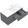Mexen Rivel шкаф за баня 90 см с мивка Otis дясна., 2S, 1D, рифелована, графит/бял мат - 91A23-09047-3-BBFFF66-W18P01