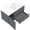Mexen Rivel шкаф за баня 90 см с мивка Otis дясна., 2S, 1D, рифелована, графит/бял мат - 91A23-09047-3-BBFFF66-W18P01