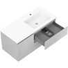 Mexen Rivel шкаф за баня 100 cm с мивка Otis дясна, 2S, 1D, рифована, сиво/бял мат - 91A23-10047-3-BBFFF62-W18P01