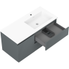 Mexen Rivel шкаф за баня 100 см с мивка Otis дясна, 2S, 1D, набраздена, графит/бял мат - 91A23-10047-3-BBFFF66-W18P01