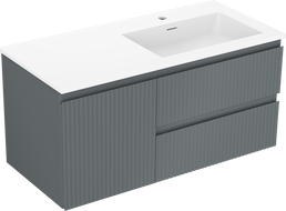 Mexen Rivel шкаф за баня 100 см с мивка Otis дясна, 2S, 1D, набраздена, графит/бял мат - 91A23-10047-3-BBFFF66-W18P01