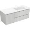 Mexen Rivel шкаф за баня 120 см с мивка Otis дясна, 2S, 1D, релефен, сив/бял мат - 91A23-12047-3-BBFFF62-W18P01
