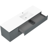 Mexen Rivel баня шкаф 160 см с мивка Otis дясно, 2S, 1D, набраздена, графит/бял мат - 91A23-16047-3-BBFFF66-W18P01