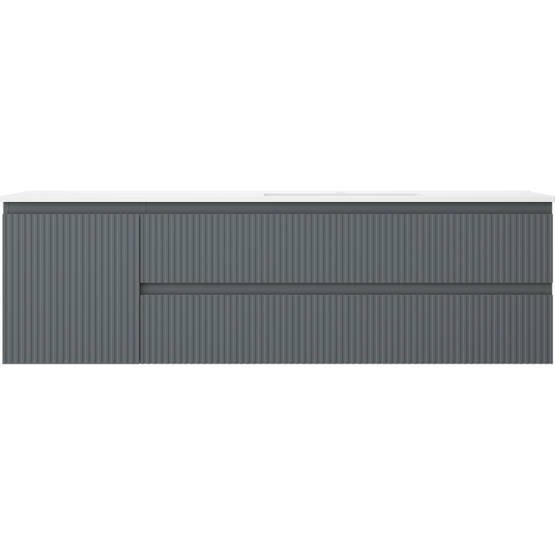 Mexen Rivel баня шкаф 160 см с мивка Otis дясно, 2S, 1D, набраздена, графит/бял мат - 91A23-16047-3-BBFFF66-W18P01