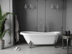 Mexen Retro самостоятелна вана 170 x 75 см, бяла, хромирани крака - 53251707500-00