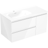 Mexen Orio шкаф за баня 90 см с умивалник Vela ляв, 2S, 1D, бял гланц - 91A13-09047-3-BBFFF00-W23L00